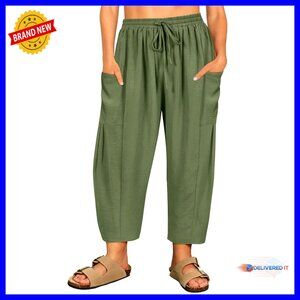 Plus Size Palazzo Harem Pants Drawstring Waist Wide Leg Casual Summer